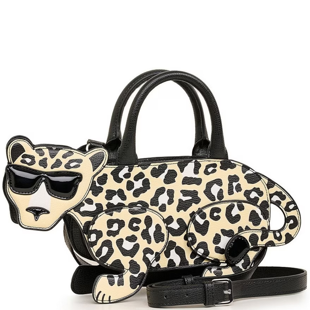 NWT KARL LAGERFELD PARIS Ikons Leopard Animal Crossbody Bag